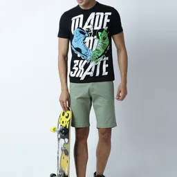 Huetrap Men Black Printed Round Neck T-shirt-picture-39