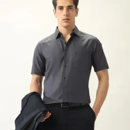 Arrow Grey Cotton Regular fit Self Formal Shirt-picture-10