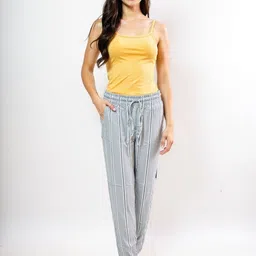 evolove Women Striped Trousers-image-91