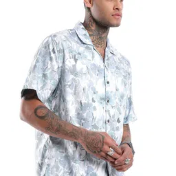 WROGN Men Cuban Collar Floral Printed Casual Shirt image 4