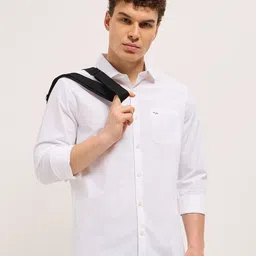 THE BEAR HOUSE Men Solid Spread Collar Cotton Casual Shirt-image-35