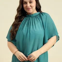 ANJIR Women Flared Sleeve High Neck Top-image-42