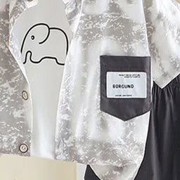 INCLUD Boys Typographic Printed Shirt With T-Shirt And Shorts image 2