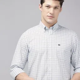 Arrow Pure Cotton Manhattan Slim Fit Button-Down Collar Collar Checked Casual Shirt-picture-19