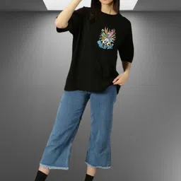 kintu parantu Graphic Printed Round Neck Oversized T-shirt image 2