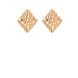 Jewelz Gold-Plated Contemporary Shaped Textured Studs image 2