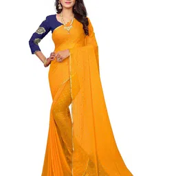 REDFISH Embellished Bollywood Chiffon Saree image 3