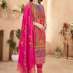 BAESD Women Printed Regular Mirror Work Kurta with Palazzos & With Dupatta image 2