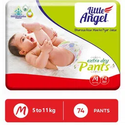 Little Angel Pant Style Extra Dry Medium Diapers - 74 Pieces-image-16