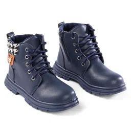 Pine Kids Winter Boots with Lace Up Closure - Blue-image-52