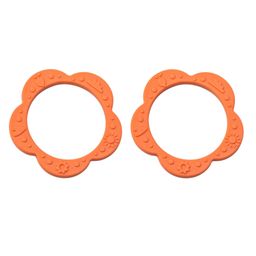 Adore Floral Silicon Teether- Pack of 2 - Orange-picture-31