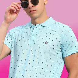 STELVIN Men Conversational Printed Polo Collar T-shirt image 4