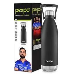 Pexpo Black Single Stainless Steel Water Bottle-image-45