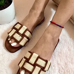 Indian Trunk Women Colourblocked Open Toe Flats with Buckles image 3