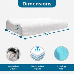Sleepsia Cool Gel Cervical Orthopedic Memory Foam Pillow For Neck & Shoulder Pain Relief - Bed Pillow For Sleeping, Contour Neck Pillow For Ergonomic Support, Pillow With Washable Cover (Pack Of 3) image 3