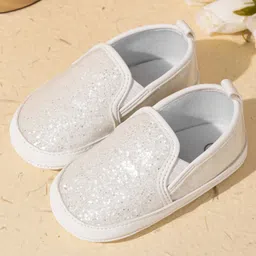 Neska Moda Sequins Embellished Slip On Booties - White image 4