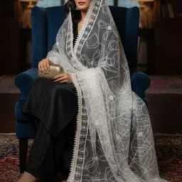 HRITIKA Ethnic Motifs Embroidered Thread Work Dupatta-picture-25