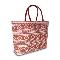earthbags Geometric Printed Structured Tote Bag image 5