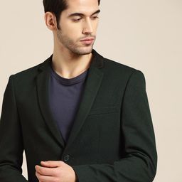 INVICTUS Men Green Solid Slim Fit Single Breasted Casual Blazer-picture-18