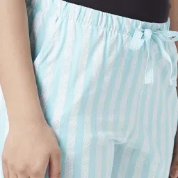 Dreamz by Pantaloons Blue Cotton Striped Pyjamas image 5