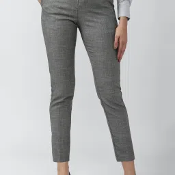 Van Heusen Grey Flat Front Trousers image 1
