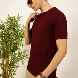 Thomas Scott Maroon Regular fit Self T-Shirts-picture-46