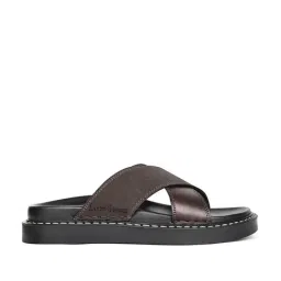 Louis Stitch Men's Brown Cross Strap Sandals image 2