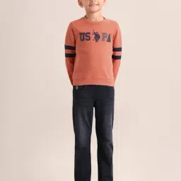 U.S. Polo Assn. Boys Orange Cotton Digital Print Sweatshirt-picture-10