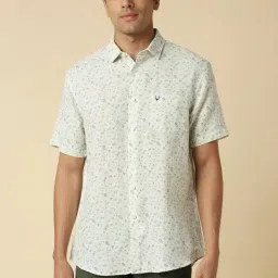 Allen Solly Green Slim Fit Printed Shirt-picture-25