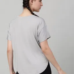 MKH Women Typography Printed Drop-Shoulder Sleeves Dri-FIT T-shirt image 4