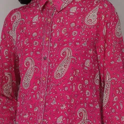 aarke Ritu Kumar Pink Printed Shirt With Camisole image 5