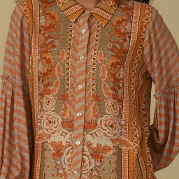 aarke Ritu Kumar Rust Printed Shirt image 5