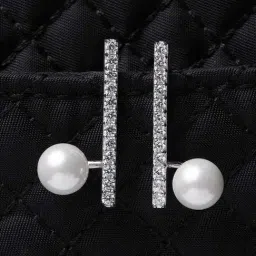 Clara 92.5 Sterling Silver Rhodium-Plated Swiss Zirconia Ichika Earrings-image-91