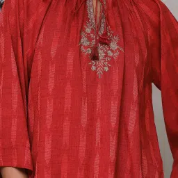 aarke Ritu Kumar Red Embroidered Top image 5