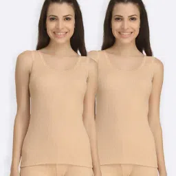 Kanvin Beige Thermal Camisole (Pack Of 2)-image-1