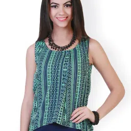 Belle Fille Blue & Pista Green Printed Top-picture-36
