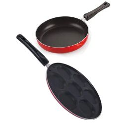 Nirlon Red Aluminium Non-Stick Highly Cookware Set of 2-picture-9