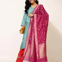 Fabindia Purple Woven Pattern Dupatta-picture-34