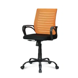 Nilkamal Giza Orange & Black Fabric Ergonomic Mid Back Office Chair with Height Adjustable image 5
