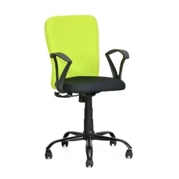 Nilkamal Lusaka Green & Black Fabric Ergonomic Mid Back Office Chair with Height Adjustable image 5
