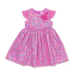 H by Hamleys Girls Pink Floral A Line Dress-image-70