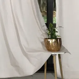 Rosara Home Polycotton Beige Solid Regular 7 ft Door Curtains - Pack of 2-image-80