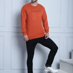 Vimal Jonney Black & Orange Regular Fit Printed Sweatshirt - Pack of 2 image 5