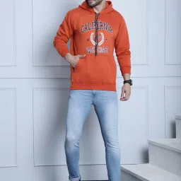 Vimal Jonney Red & Orange Regular Fit Printed Hooded Sweatshirt - Pack of 2 image 5