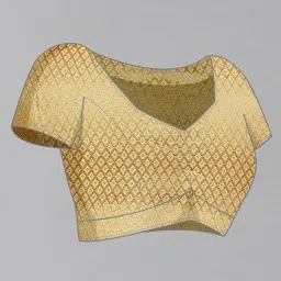 Satrani Red Printed Saree With Unstitched Blouse image 5