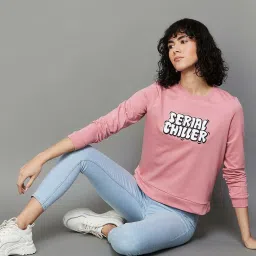 Ginger by Lifestyle Pink Cotton Printed Sweatshirt image 5