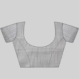 Satrani Grey & White Cotton Woven Saree With Unstitched Blouse image 5