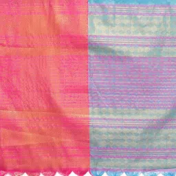 Satrani Blue Woven Saree With Unstitched Blouse image 5