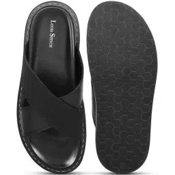 Louis Stitch Men's Black Cross Strap Sandals image 3