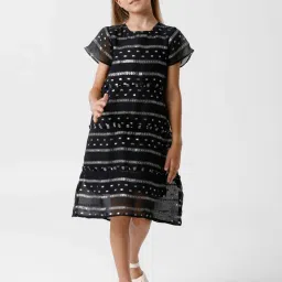 Kate & Oscar Kids Black Cotton Printed Dress image 5